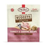Primal Dog Frozen Raw Nuggets - Turkey and Sardine Recipe Raw Dog Food