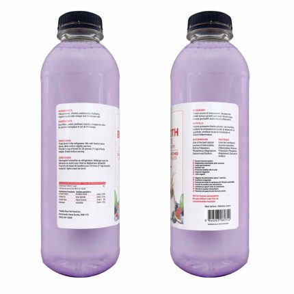 Totally Raw Electrolyte Bone Broth Frozen Dogs Cats Blueberry Watermelon 650mL