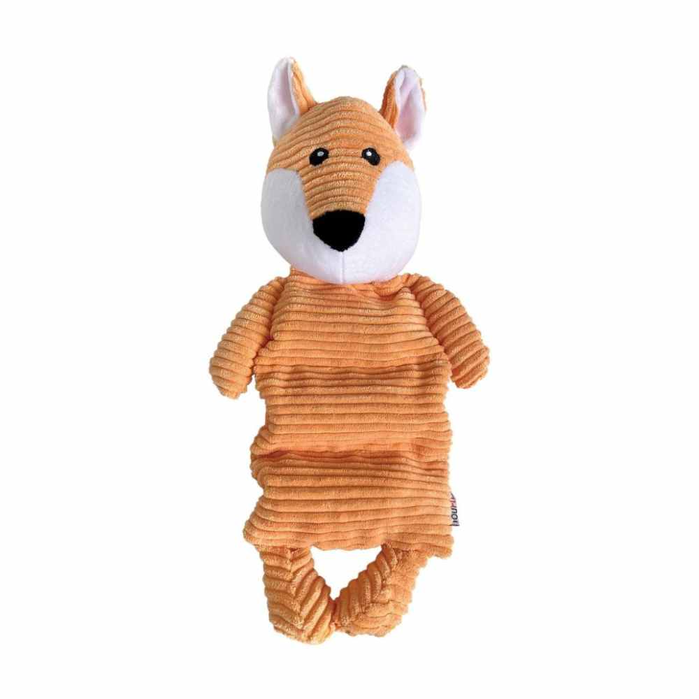 foufouBrands corduroy squeak'n tube fox doog toy FouFou Brand Corduroy Squeak'n Tube (13") - Image 1